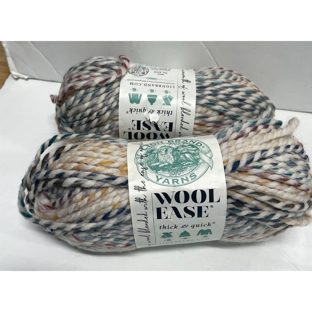 Lion Brand Wool Ease Thick & Quick Yarn Hudson Bay (Lot of 2) Wool Blend